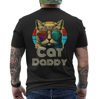 Cat Daddy Retro Cat Dad 80S 90S Vintage Fathers Day  Mens Back Print T-shirt