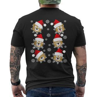 Cat Face Expression Ugly Christmas Sweater Men's T-shirt Back Print - Monsterry