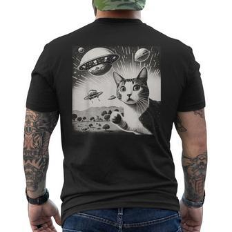 Cat Incident Involving Uaps Funny Ufo Retro Aliens Mens Back Print T-shirt - Thegiftio UK