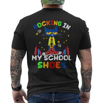Cat Rocking I N My School Shoes Back To School Cat Lover Men's T-shirt Back Print