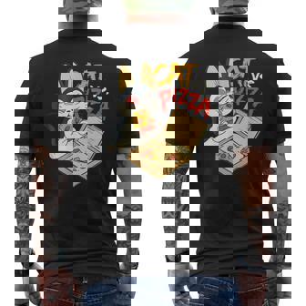 Cat Versus Delicious Pizza Italian Dish Pizza Mens Back Print T-shirt | Mazezy