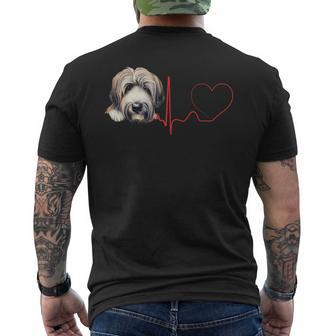 Catalan Sheepdog Heartbeat Ekg Dogs My Cardio Men's T-shirt Back Print | Mazezy