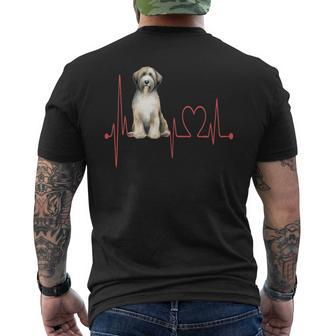 Catalan Sheepdog Heartbeat Dog Lover & Owner Men's T-shirt Back Print | Mazezy