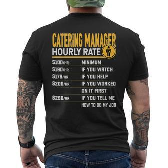Catering Manager Hourly Rate Catering Supervisor Men's T-shirt Back Print | Mazezy
