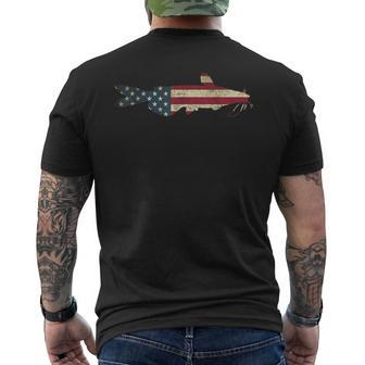 Catfish American Flag Catfishing Patriotic Fisherman Men's T-shirt Back Print | Mazezy