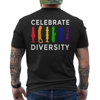 'Celebrate Diversity' Bisexual Feminist Lesbian Pride Men's T-shirt Back Print | Mazezy