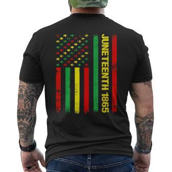 Celebrating Junenth 1865 Black American Freedom Usa Flag Mens Back Print T-shirt | Mazezy