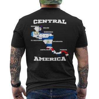 Central American Flags Central America Flags And Names Men's T-shirt Back Print
