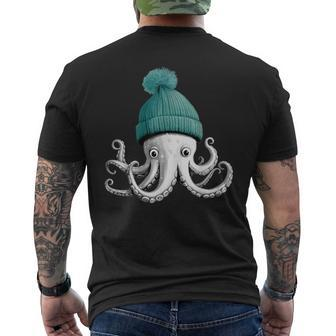Cephalopod Octopus Lover Chilling In A Cap Novelty Apparel Men's T-shirt Back Print - Seseable