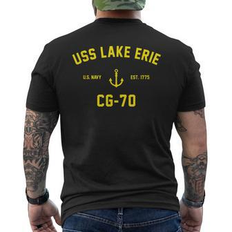 Cg70 Uss Lake Erie Men's Back Print T-shirt | Mazezy