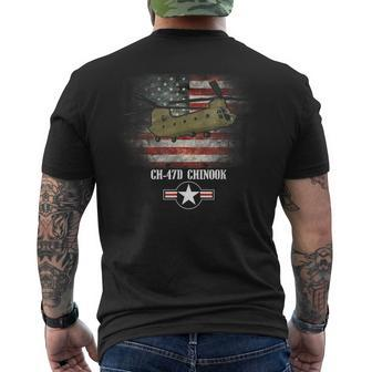 Ch47d Chinook Combat Air Force Veteran Usa Flag Men's Back Print T-shirt | Mazezy
