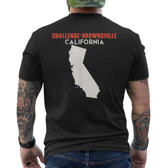 Challenge-Brownsville California Usa State America Travel Ca Men's T-shirt Back Print | Mazezy