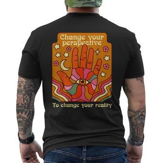 Change Your Perspective To Change Your Reality Quote Men's T-shirt Back Print | Mazezy
