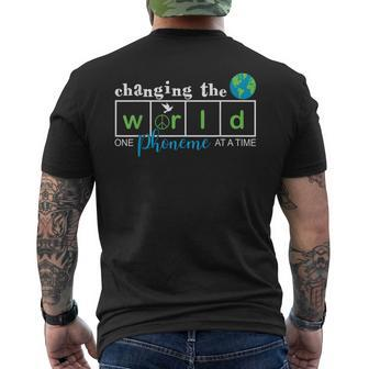 Changing The World One Phoneme At A Time Science Of Reading Men's T-shirt Back Print - Monsterry AU