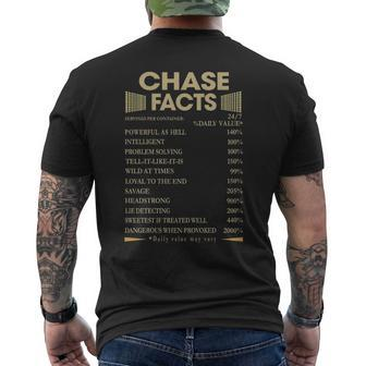Chase Name Gift Chase Facts Mens Back Print T-shirt - Seseable