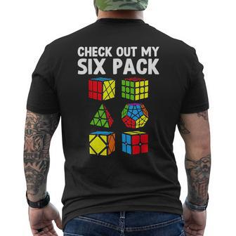 Check Out My Six Pack Puzzle Cube Funny Speed Cubing Mens Back Print T-shirt - Seseable