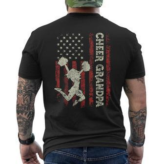 Cheer Grandpa Us Flag Dad Patriotic Cheerleader Fathers Day Men's T-shirt Back Print | Mazezy