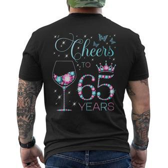Cheers To 65 Years Old 65Th Birthday Party 65Th Happy Bday Mens Back Print T-shirt | Mazezy