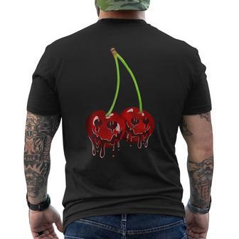 Cherry Halloween Rockabilly Retro Vintage Design Summer Halloween Funny Gifts Mens Back Print T-shirt | Mazezy