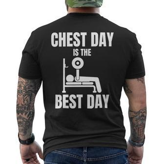 Chest Day Is The Best Day Bench Press Gym Rat Workout Lover Mens Back Print T-shirt - Monsterry