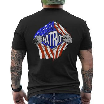 Chest Usa 4Th Of July Usa Flag Patriotic American Mens Back Print T-shirt - Monsterry
