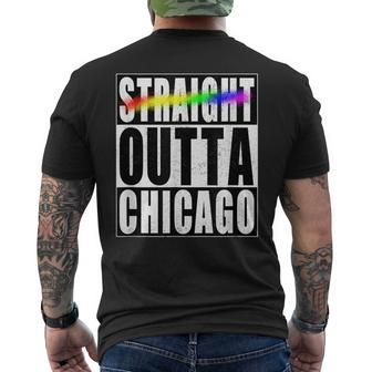 Chicago Gay Pride Not Straight Outta Lgbtq Mens Back Print T-shirt | Mazezy