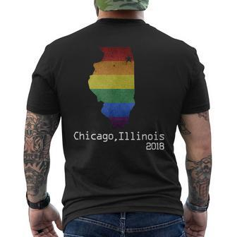 Chicago Illinois 2018 Lgbt Pride T Gay Pride Mens Back Print T-shirt | Mazezy