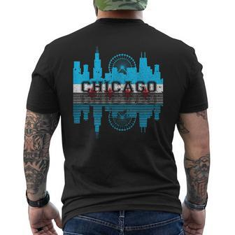 Chicago Illinois Flag City Skyline Chi Town Pride City Flag Mens Back Print T-shirt - Monsterry UK