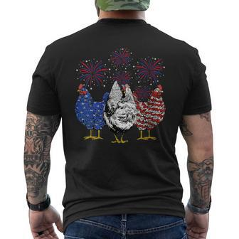 Chickens American Flag 4Th Of July Chicken Farmer Patriotic Patriotic Funny Gifts Mens Back Print T-shirt | Mazezy