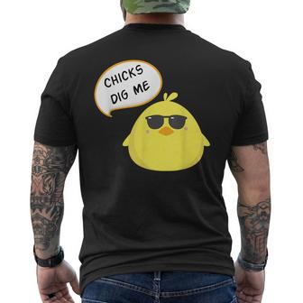 Chicks Dig Me T Funny Happy Easter Cute Gift Mens Back Print T-shirt | Mazezy