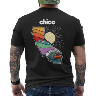 Chico California Outdoors Retro Nature Graphic Men's T-shirt Back Print | Mazezy