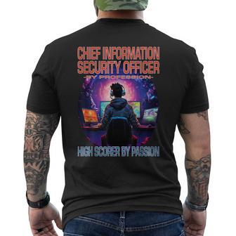 Chief Information Security Officer Gamer Fun Gaming Men's T-shirt Back Print | Mazezy