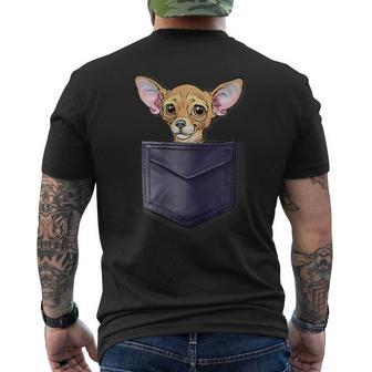 Chihuahua Funny Pocket Rescue T Mens Back Print T-shirt