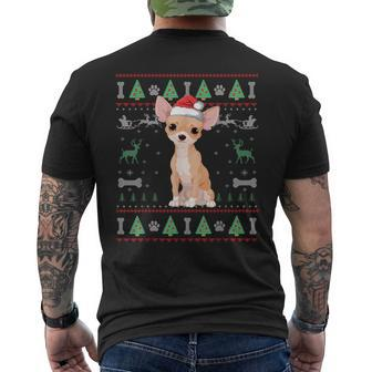 Chihuahua Ugly Christmas Sweater Santa Dog Lover Men's T-shirt Back Print | Mazezy