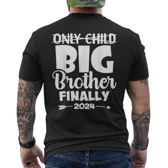 Only Child Expires 2024 Promoted To Big Brother Finally Men's T-shirt Back Print - Seseable