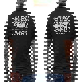 Children Cannot Consent Mens Back Print T-shirt | Mazezy