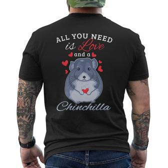 Chinchilla Gift Funny Cute Pet Animal Lover Owner Love Mens Back Print T-shirt - Monsterry UK