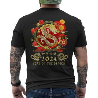 Chinese New Year 2024 Year Of The Dragon Happy New Year 2024 Men's T-shirt Back Print - Seseable