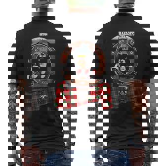 Chisholm Scottish Clan Badge & Tartan Mens Back Print T-shirt | Mazezy