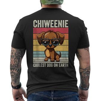 Chiweenie Dog Vintage Chiweenie Mens Back Print T-shirt | Mazezy