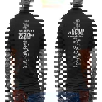 Christian Blessed Dad Cross Fathers Day Men's Back Print T-shirt | Mazezy