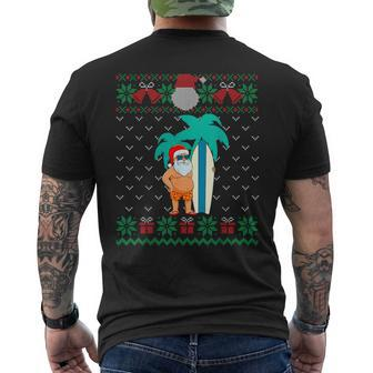 Christmas In July Summer Santa Ugly Xmas Sweater Tropical Men's T-shirt Back Print | Mazezy