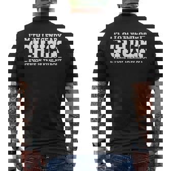 Chuck Personal Name First Name Chuck Men's Back Print T-shirt | Mazezy