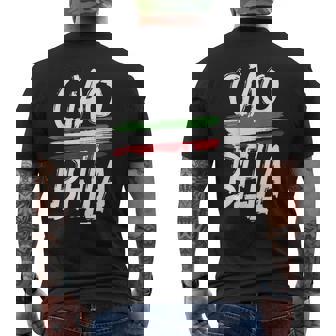 Ciao Bella Italy Flag Italian Mens Back Print T-shirt | Mazezy