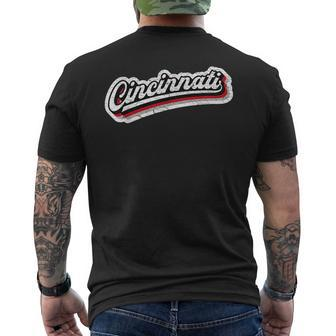 Cincinnati Baseball Throwback – Classic Retro Vintage Mens Back Print T-shirt | Mazezy