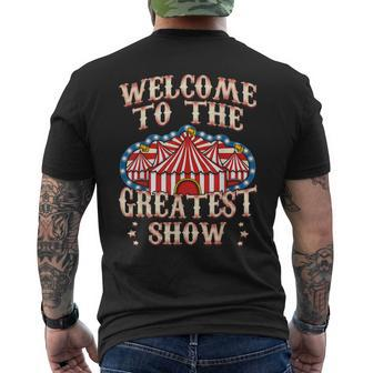 Circus Gifts For Party Ringmaster Carnival Strongman Tamer Mens Back Print T-shirt - Seseable
