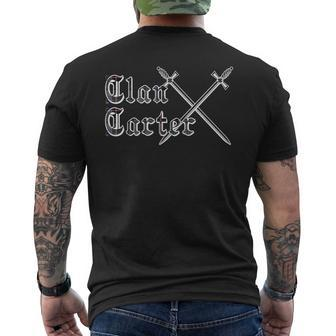 Clan Carter Surname Last Name Scottish Tartan Funny Last Name Designs Funny Gifts Mens Back Print T-shirt | Mazezy