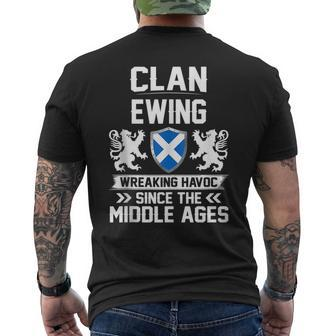 Clan Ewing Scottish Family Clan Scotland Wreaking Havoc T18 Mens Back Print T-shirt | Mazezy