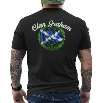 Clan Graham Tartan Scottish Last Name Scotland Flag Funny Last Name Designs Funny Gifts Mens Back Print T-shirt | Mazezy