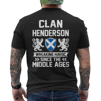 Clan Henderson Scottish Family Clan Scotland Wreaking Havoc Mens Back Print T-shirt | Mazezy